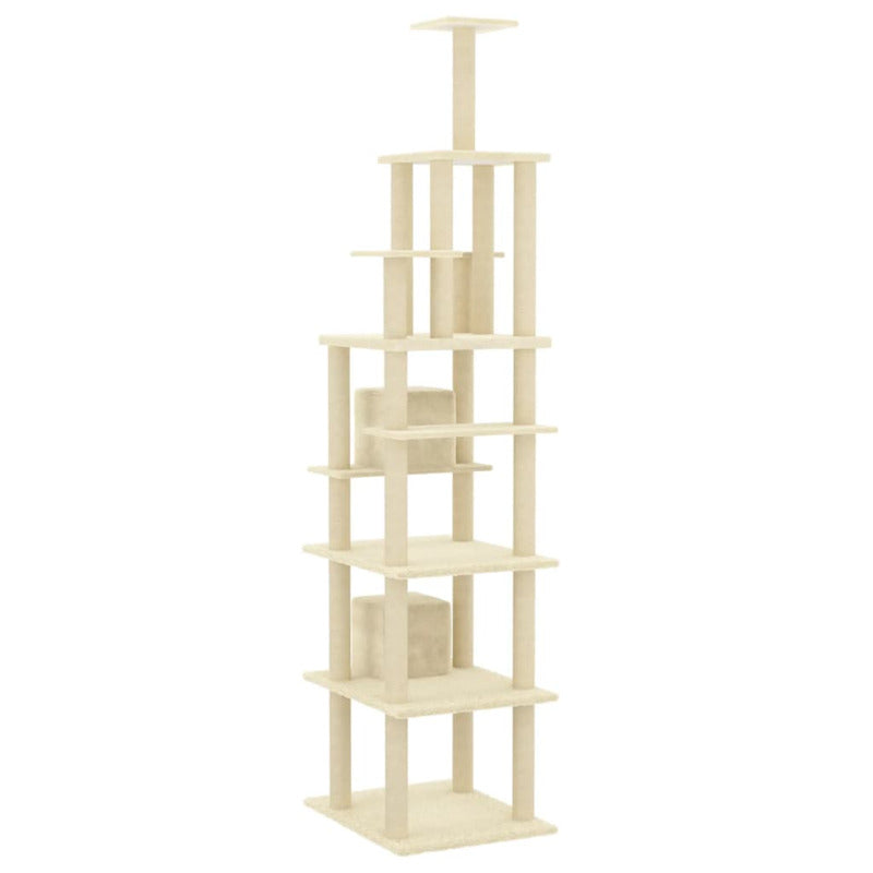 Vidaxl Rascador Para Gatos Con Postes De Sisal Color Crema 216 Cm_5