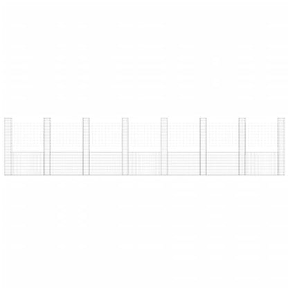 Cesta De Gaviones Forma De U 8 Postes De Hierro 860x20x200 Cm / Vetonek_5