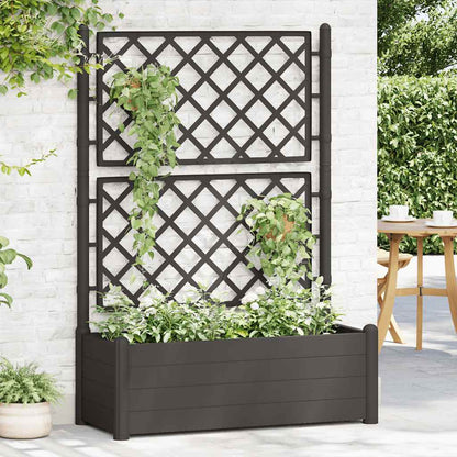Jardinera Con Enrejado Pp Gris Antracita 100x43x142 Cm_2