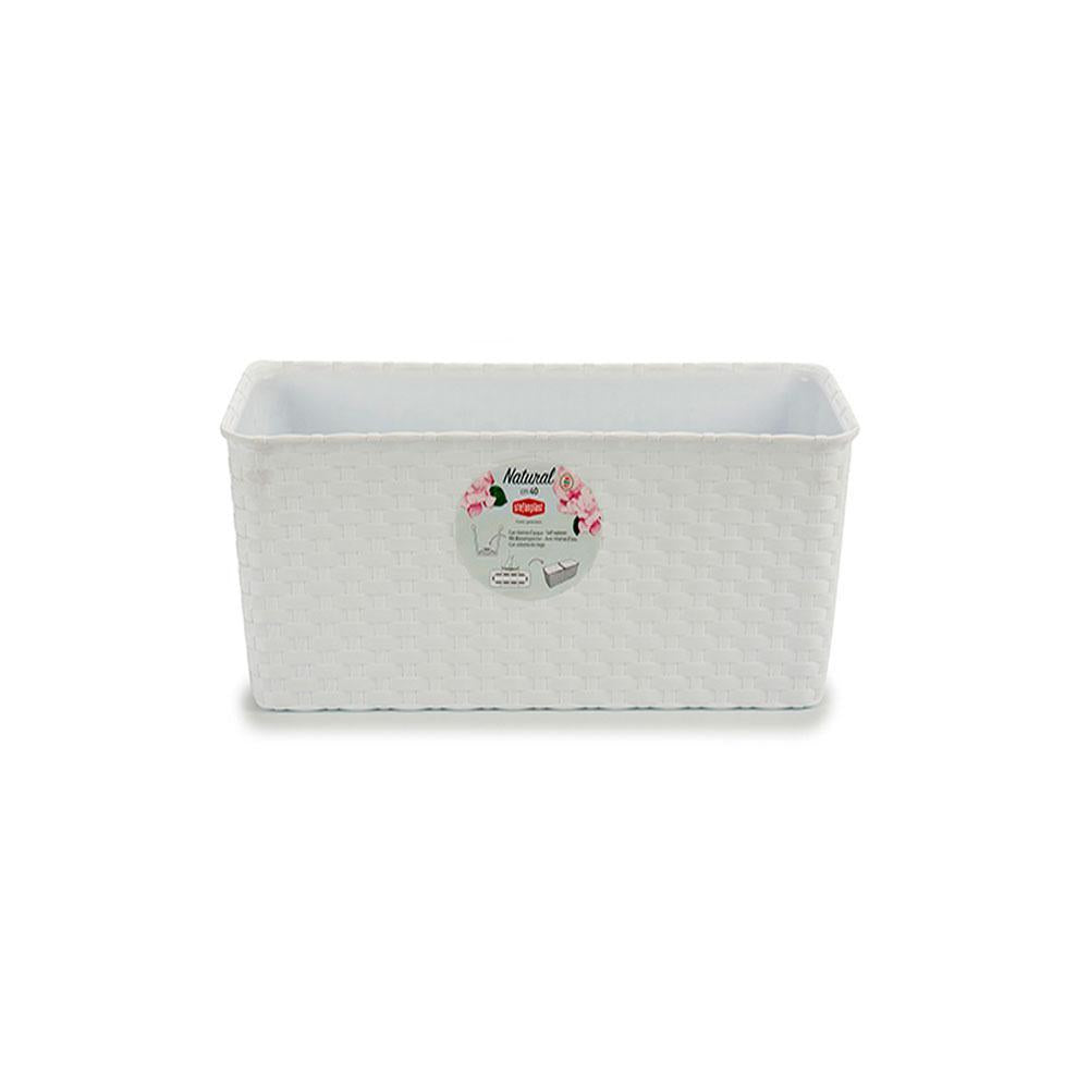 Jardinera Reserva Agua 40 Cm Blanca_2