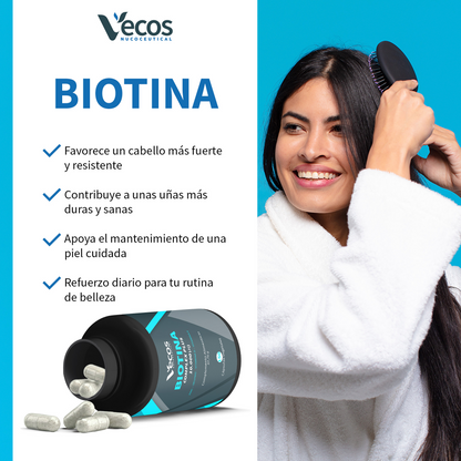 Biotina 10000 Mcg Vecos 150 Cápsulas | Anticaída Del Cabello, Cuidado De Piel Y Uñas_3