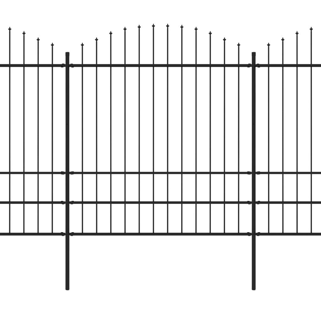 Valla De Jardín Con Puntas De Lanza Acero Negro (1,75-2)x11,9 M / Vetonek_2