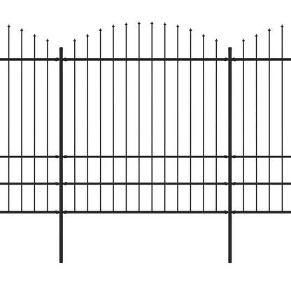 Valla De Jardín Con Puntas De Lanza Acero Negro (1,75-2)x11,9 M / Vetonek_2