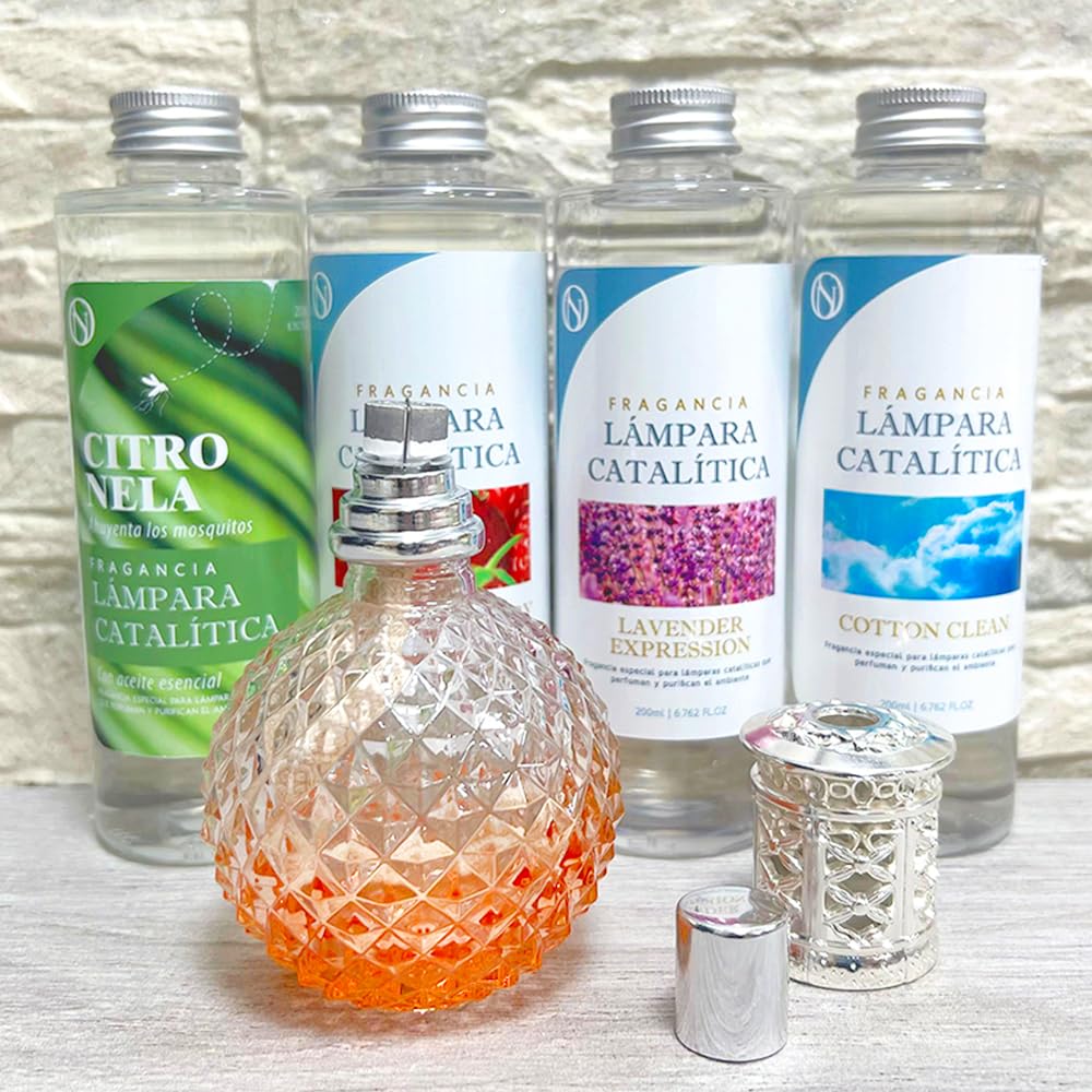 Lámpara Catalítica Orange Diamonds + Aroma Wild Strawberry 200ml - Elimina Malos Olores, Impurezas Y Perfuma_5