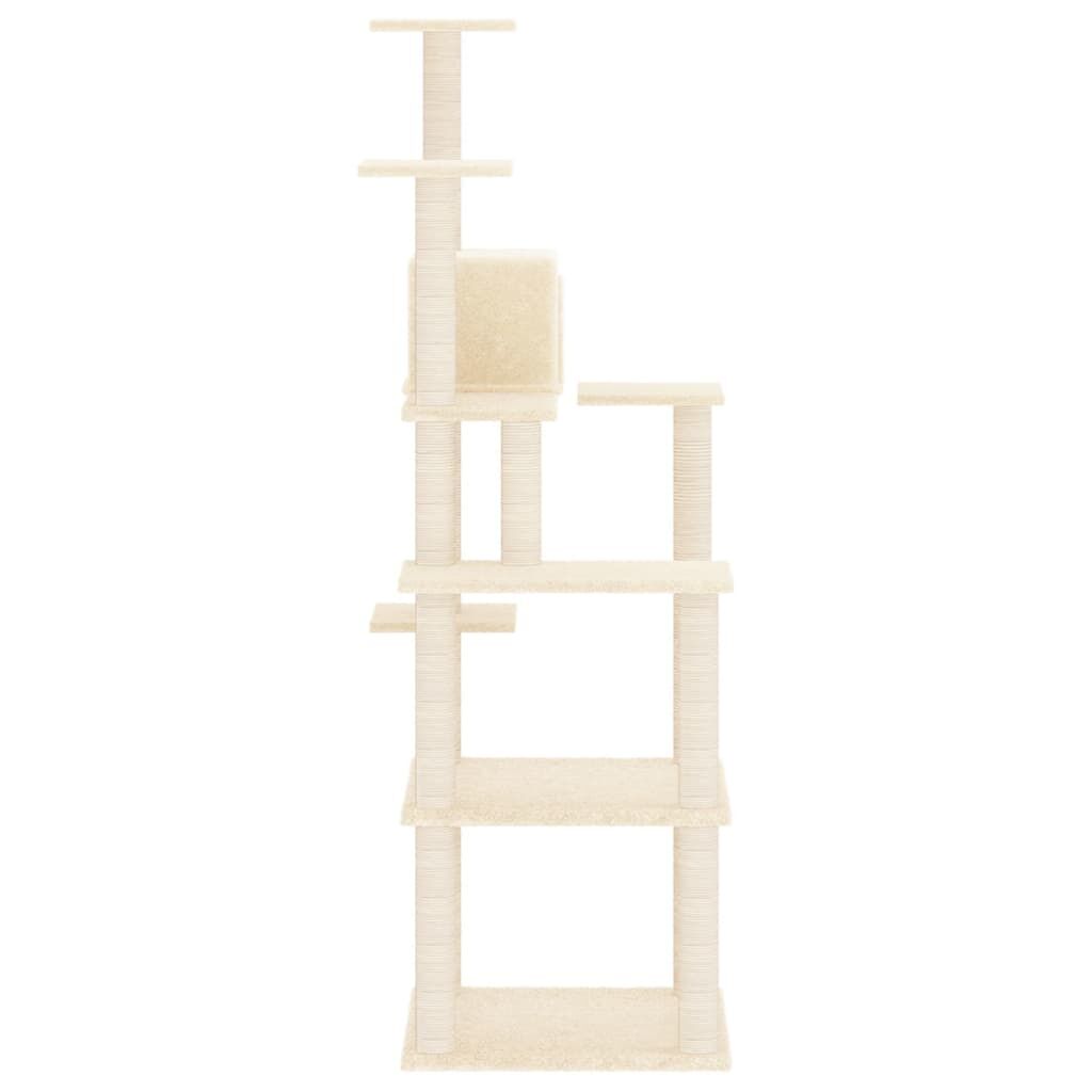 Vidaxl Rascador Para Gatos Con Postes De Sisal Crema 153 Cm_3