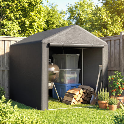Outsunny Carpa Para Herramientas Bicicletas Y Motos 1,6x2,2x1,7 M Gris Oscuro_3