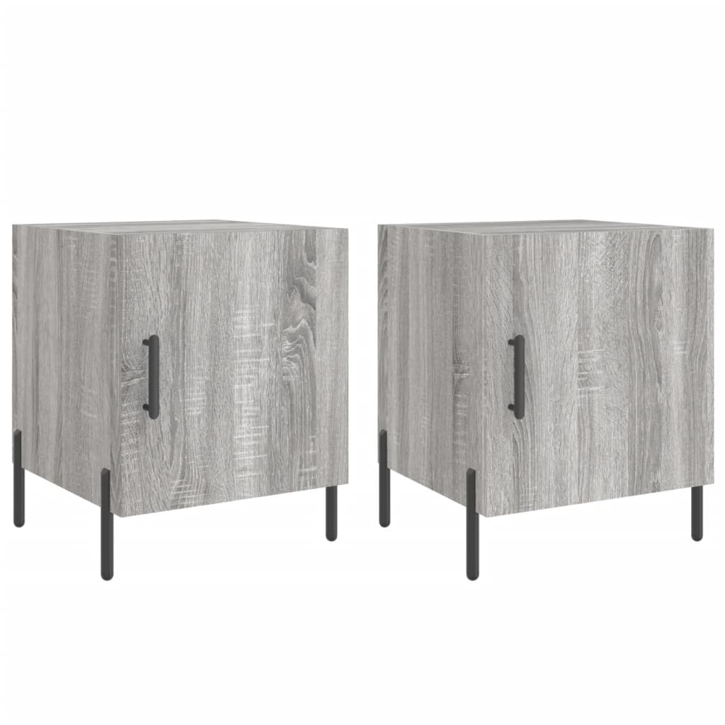 Mesitas Noche 2 Uds Madera Ingeniería Gris Sonoma 40x40x50 Cm_0