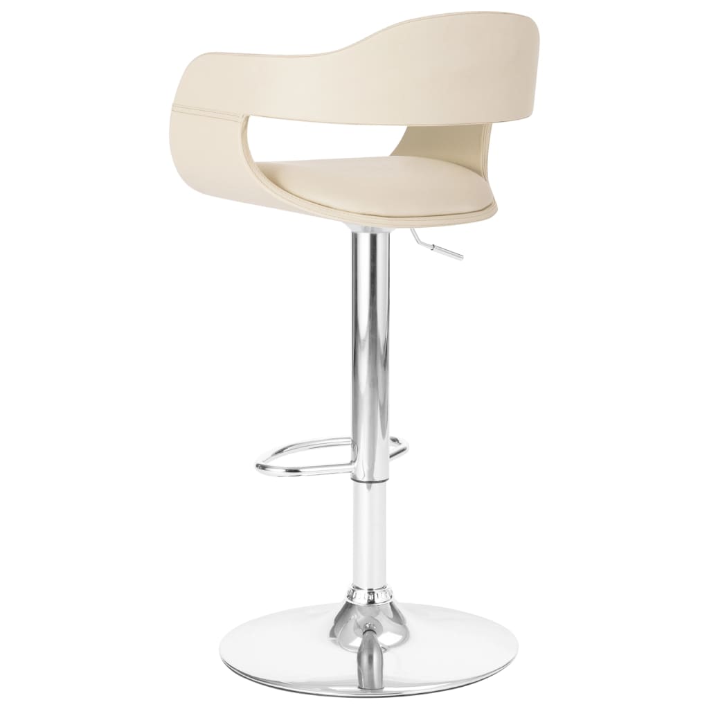 Taburete De Cocina Cuero Sintético Blanco_1