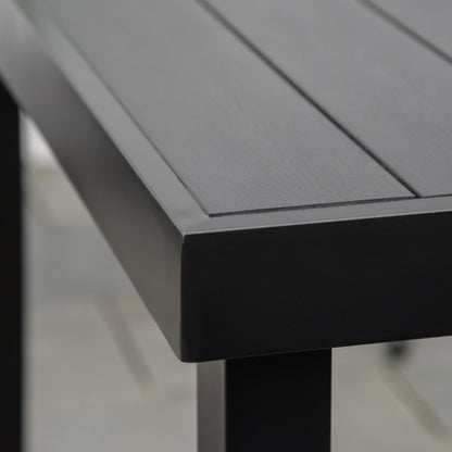 Outsunny Mesa De Jardín De Aluminio Mesa De Comedor Para 6 Personas 140x90x74 Cm_3