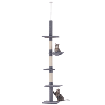 Pawhut Árbol Rascador Para Gatos De 230-260 Cm_0