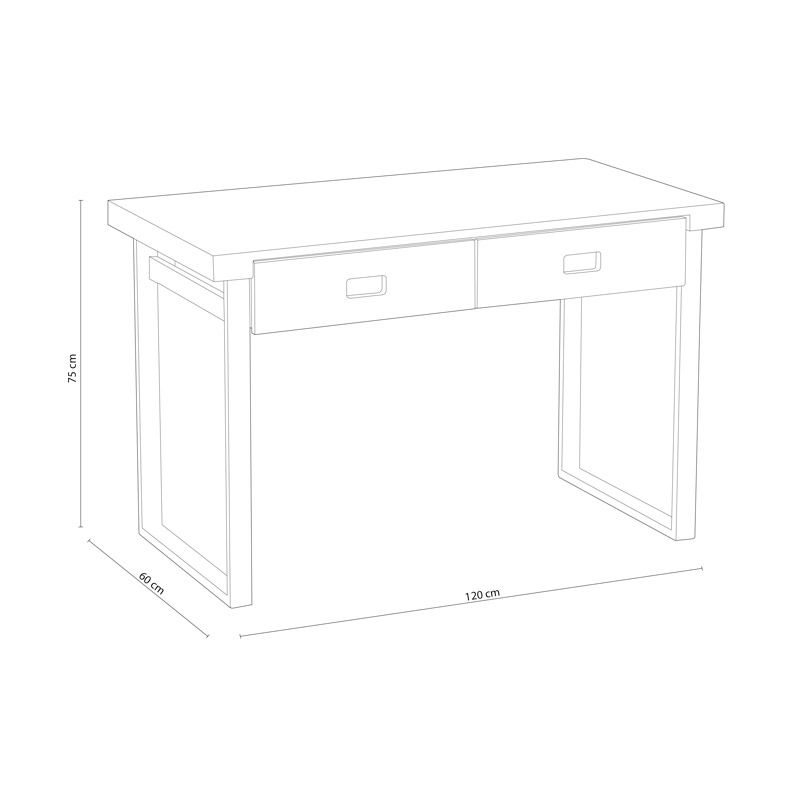 Mesa De Escritorio Natural 2 Cajones_5