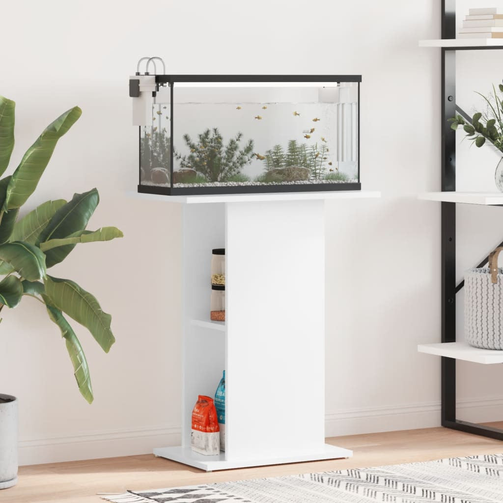 Vidaxl Soporte Acuario Madera Ingeniería Blanco Brillo 60,5x36x72,5 Cm_1