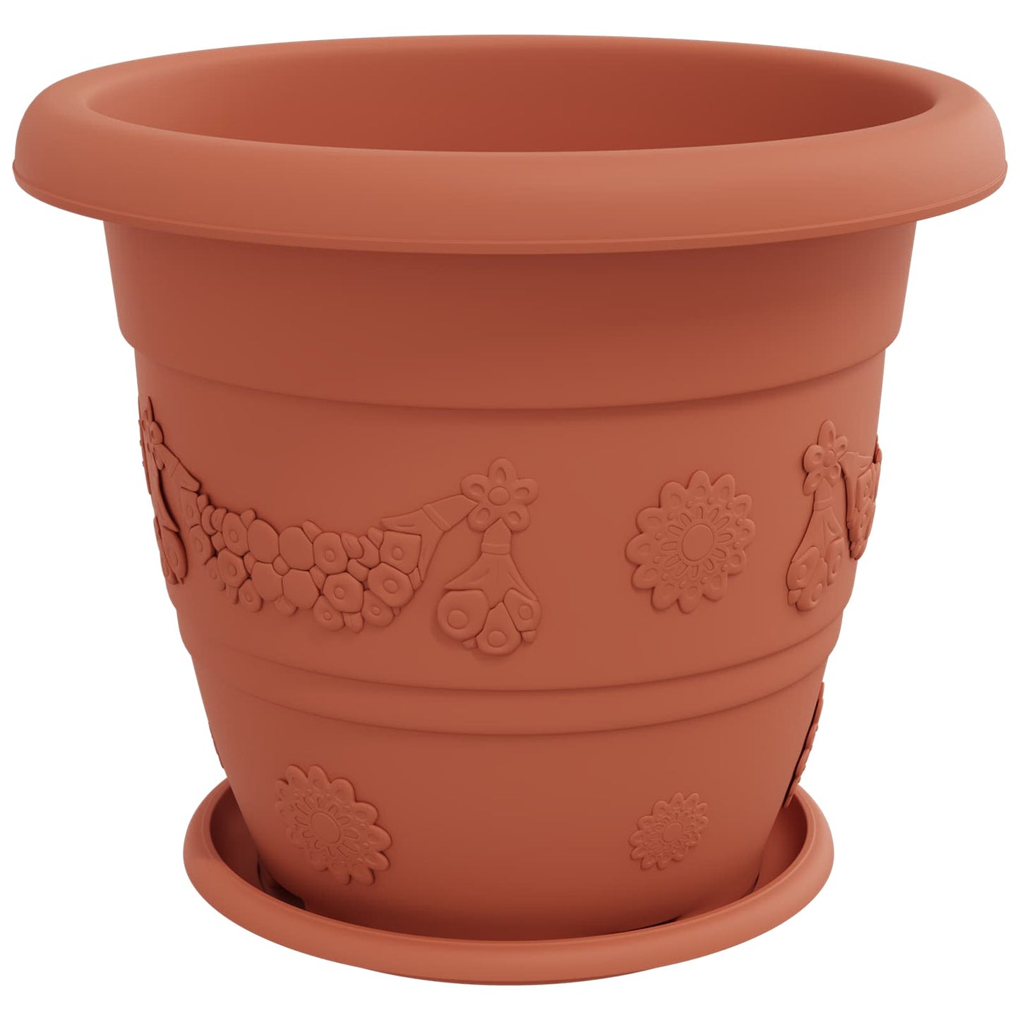 Macetas 24 Pcs Rojo Ladrillo Ø 39 X 32 Cm Plástico_4