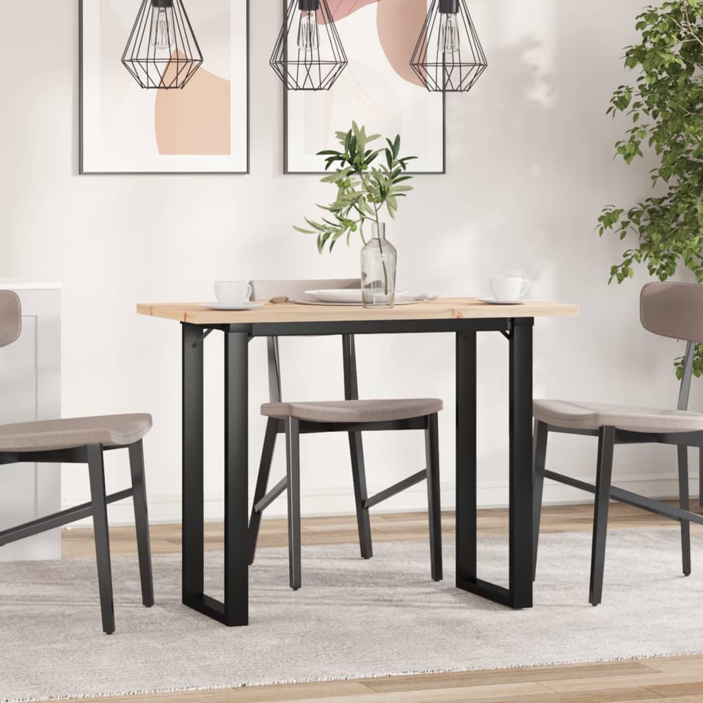 Mesa De Comedor Marco O Madera Maciza Pino Acero 100x50x75,5 Cm_1