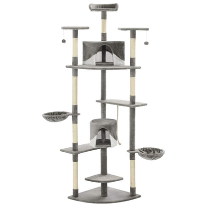 Vidaxl Rascador Para Gatos Con Poste De Sisal 203 Cm Gris Y Blanco_0