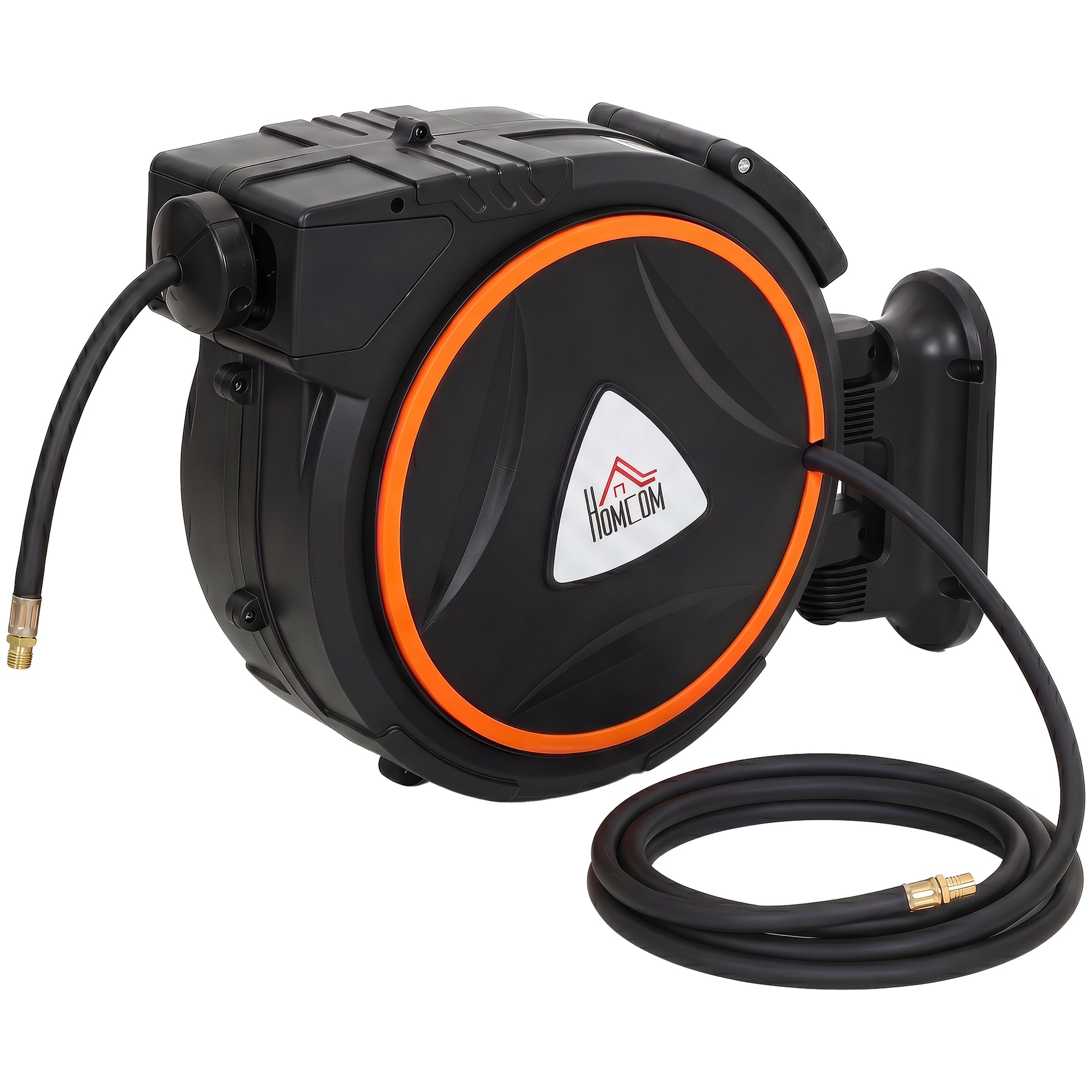 Homcom Carrete De Manguera De Aire Comprimido Automático De 20 M+2 M Negro_0