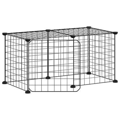 Vidaxl Jaula Para Mascotas De 8 Paneles Con Puerta Acero Negro 35x35cm_0