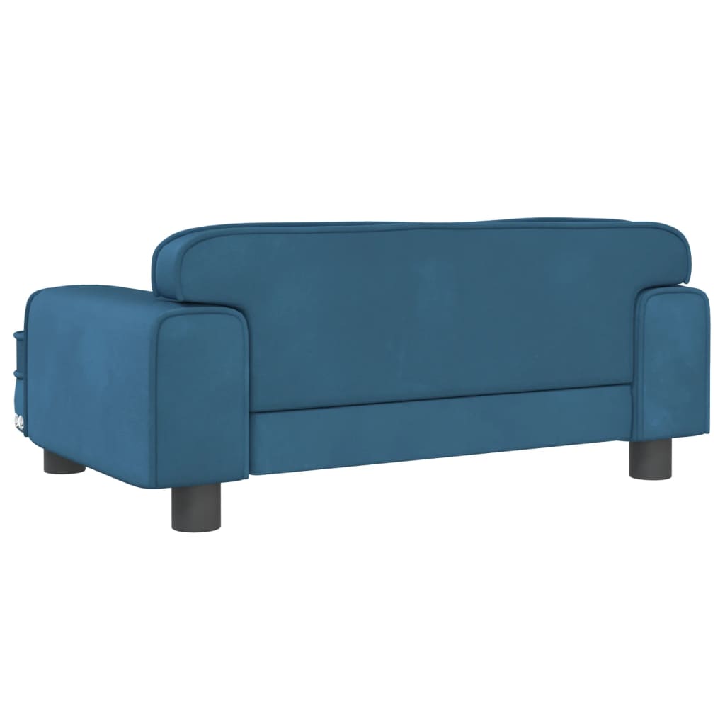 Cama Para Perros De Terciopelo Azul 70x45x30 Cm / Vetonek_1