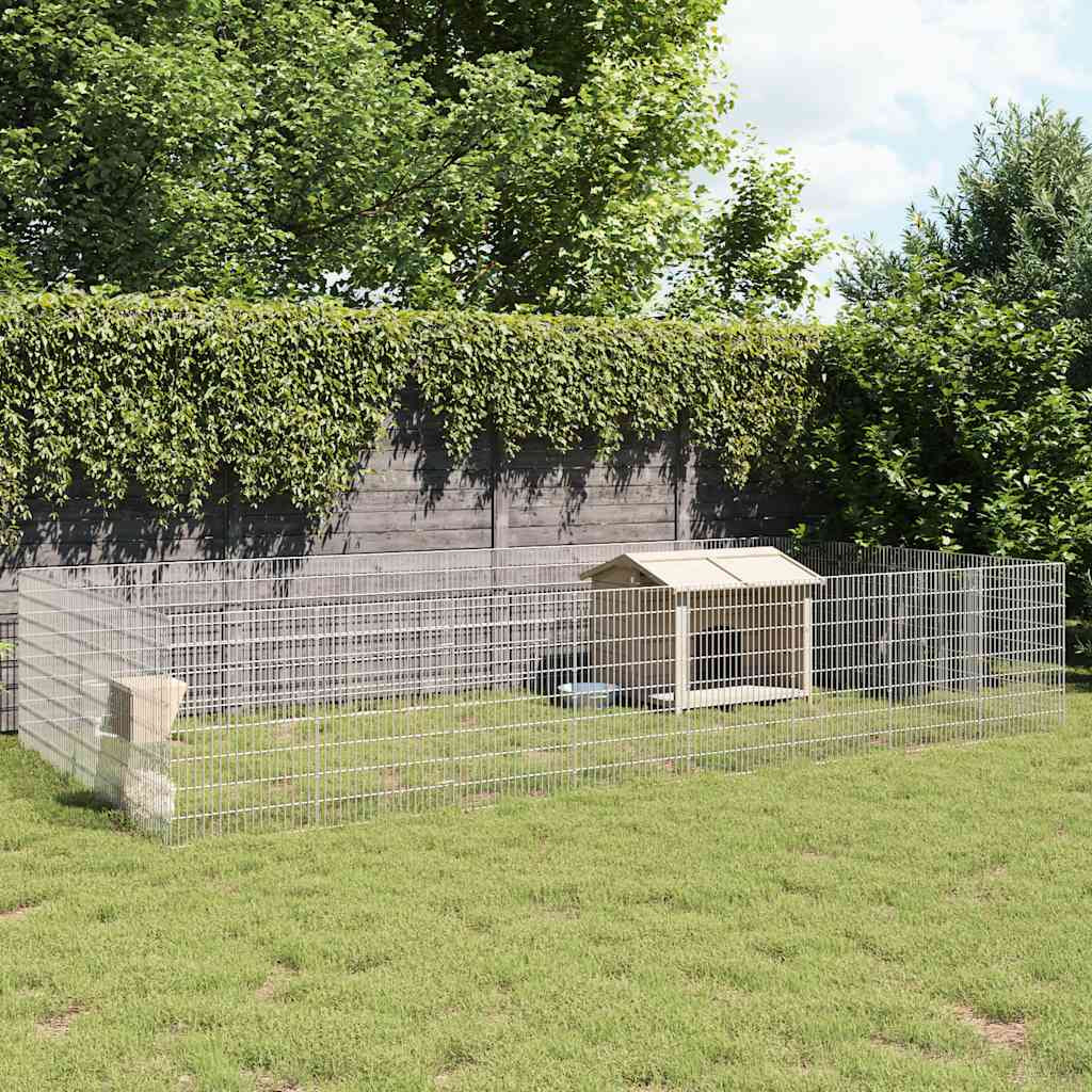 Vidaxl Recinto Corral Animales 24 Paneles Hierro Galvanizado 54x80 Cm_1