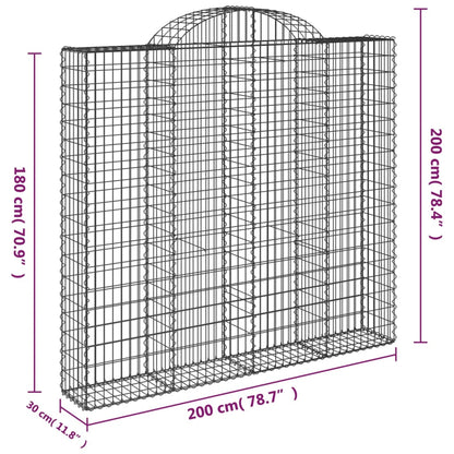 Cestas De Gaviones 3 Uds Forma De Arco Hierro 200x30x180/200 Cm_5