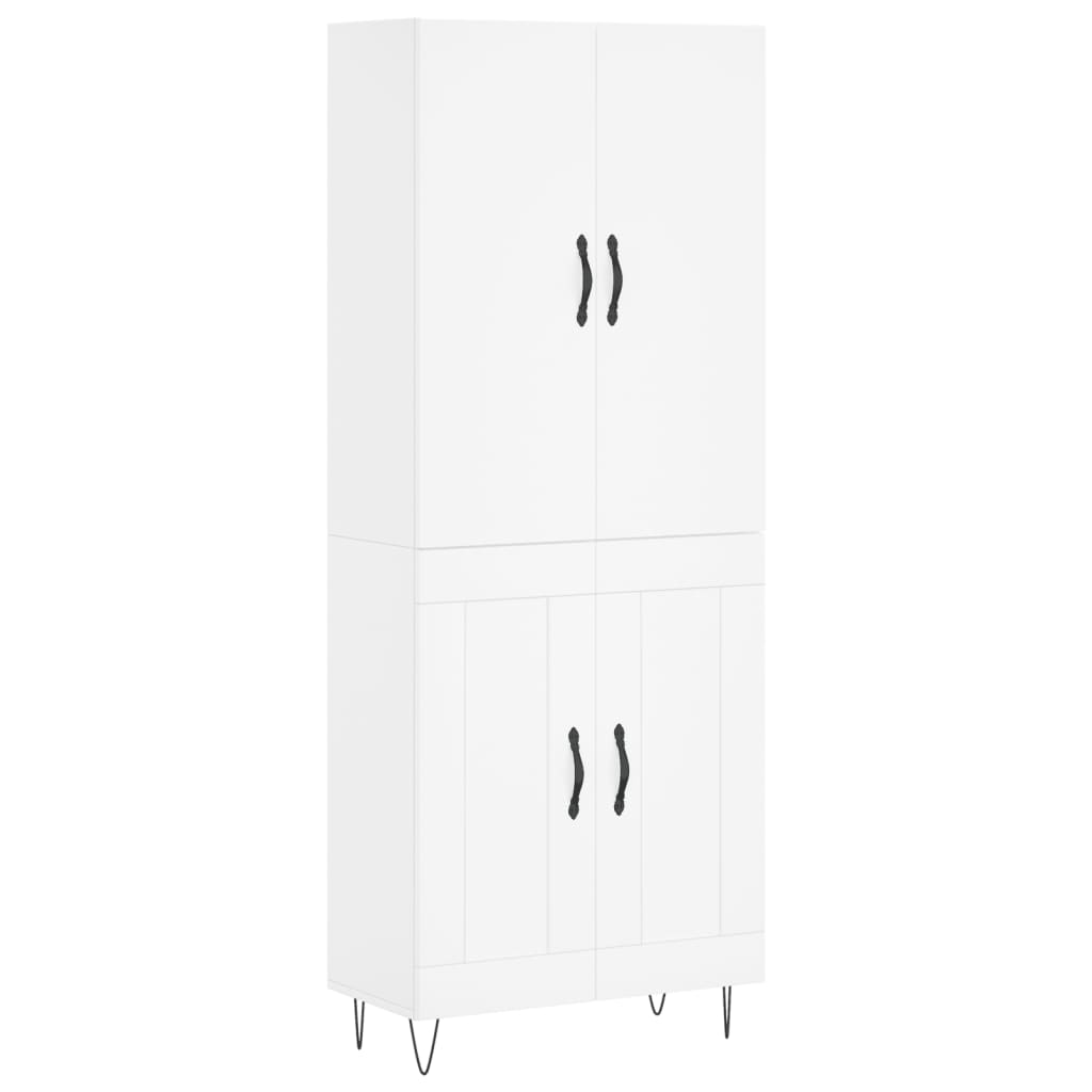 Aparador Alto Madera Contrachapada Blanco 69,5x34x180 Cm_1