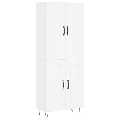Aparador Alto Madera Contrachapada Blanco 69,5x34x180 Cm_1