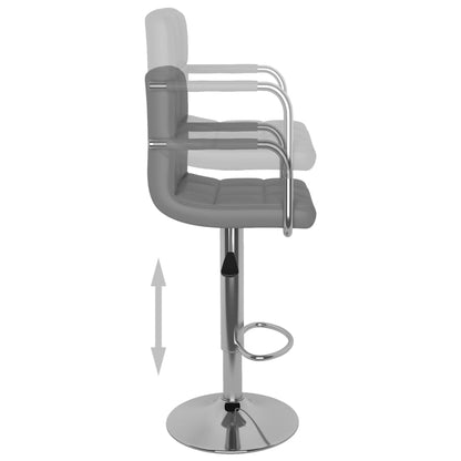 Taburete De Cocina De Cuero Sintético Gris_4