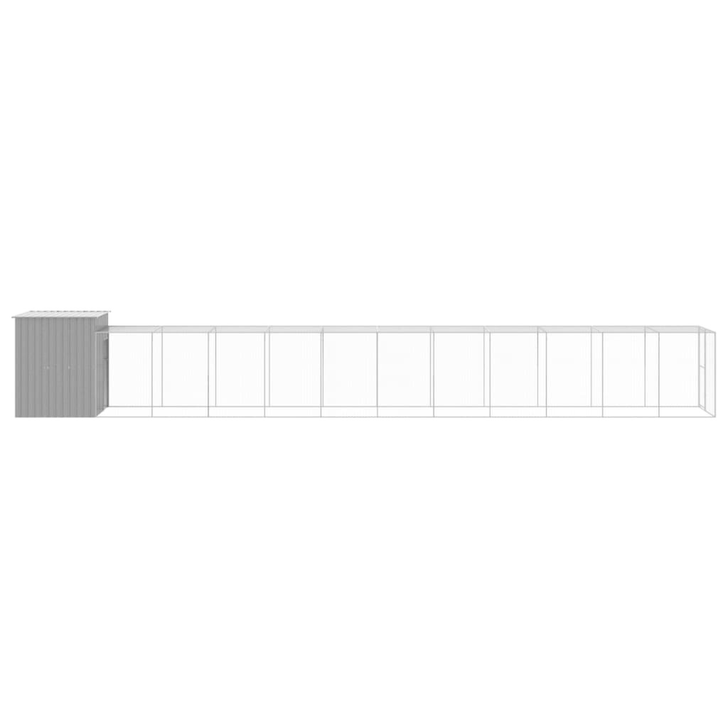 Vidaxl Gallinero Y Corral Acero Galvanizado Gris Claro 165x1271x181 Cm_3