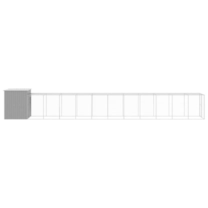 Vidaxl Gallinero Y Corral Acero Galvanizado Gris Claro 165x1271x181 Cm_3