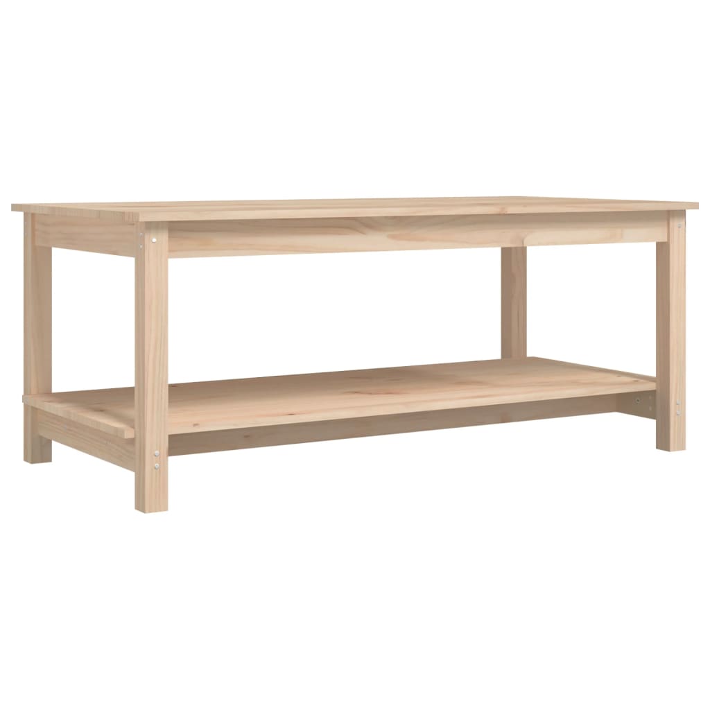 Mesa De Centro De Madera Maciza De Pino 110x55x45 Cm_0