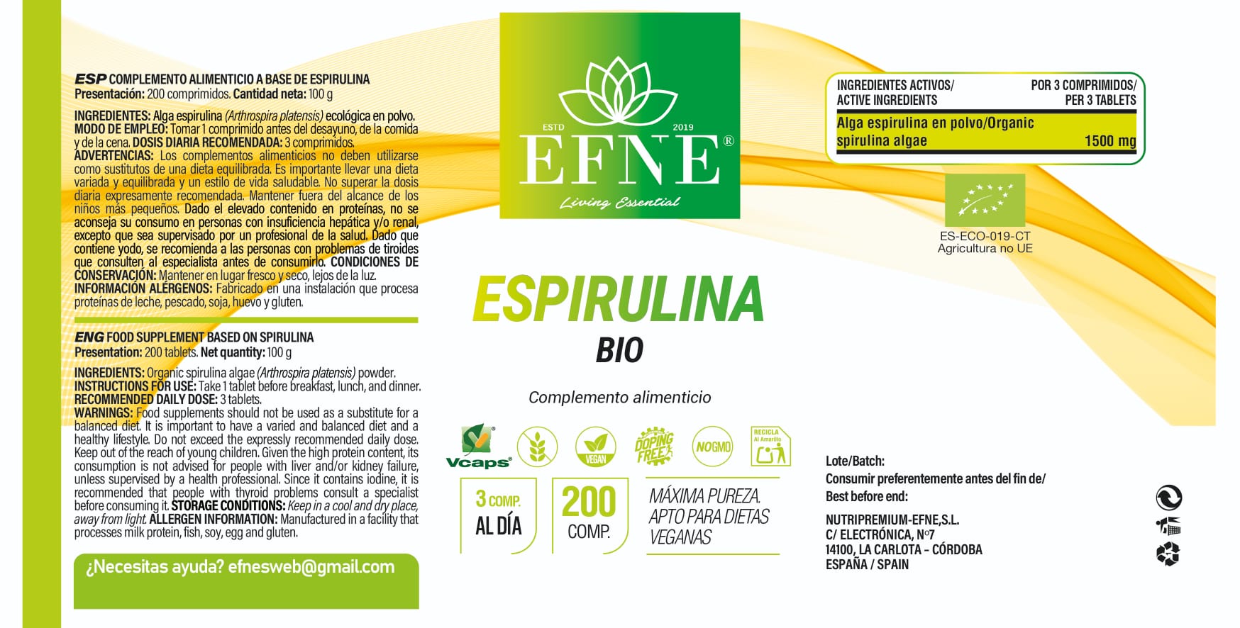Espirulina Bio Efne — 200 Comprimidos_1