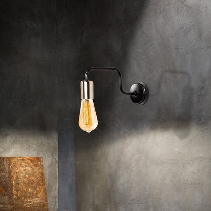 Aplique De Pared, Hierro , Negro nickel, 4x28x11, Casquillo E 27 Max 40 W_4