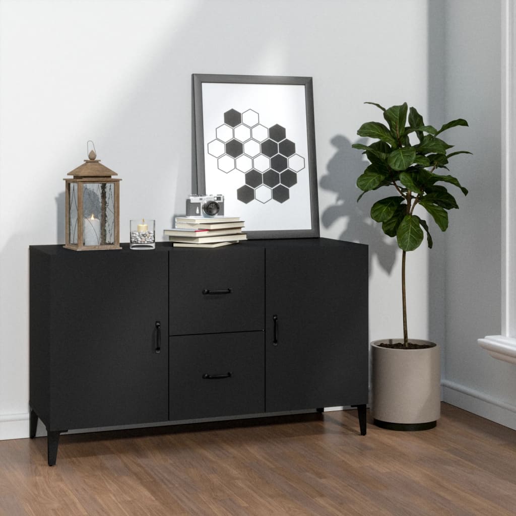 Aparador De Madera De Ingeniería Negro 100x36x60 Cm / Vetonek_0