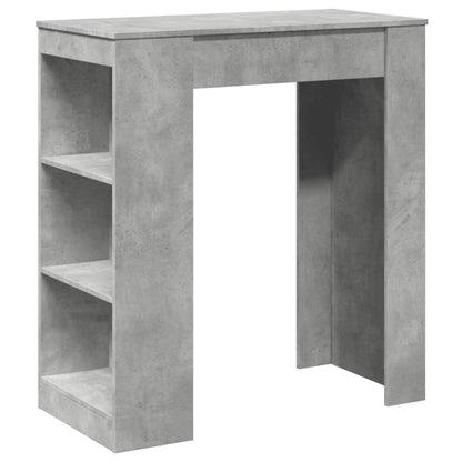 Mesa Alta Bar Con Estantes Madera Gris Hormigón 95x47x103,5 Cm_0
