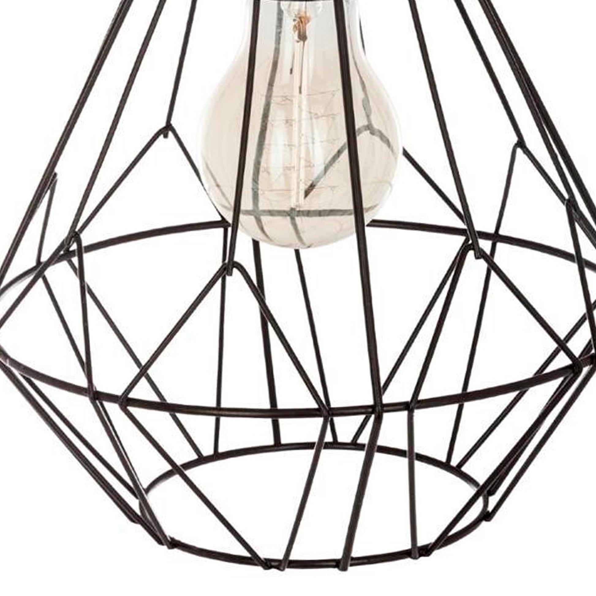 Wellhome Lámpara Techo Suspensión Metálico Negro D.19 H.27cm_4