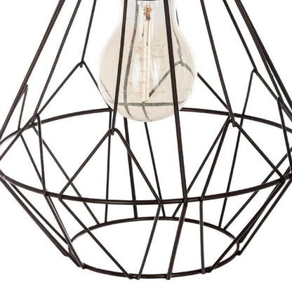 Wellhome Lámpara Techo Suspensión Metálico Negro D.19 H.27cm_4