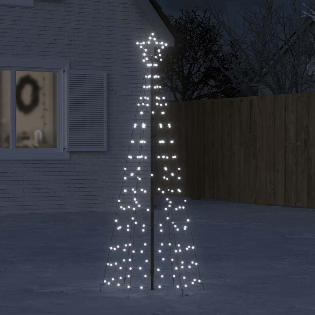 Vidaxl Árbol De Navidad Led Con Estacas 220 Leds Blanco Frío 180 Cm_1