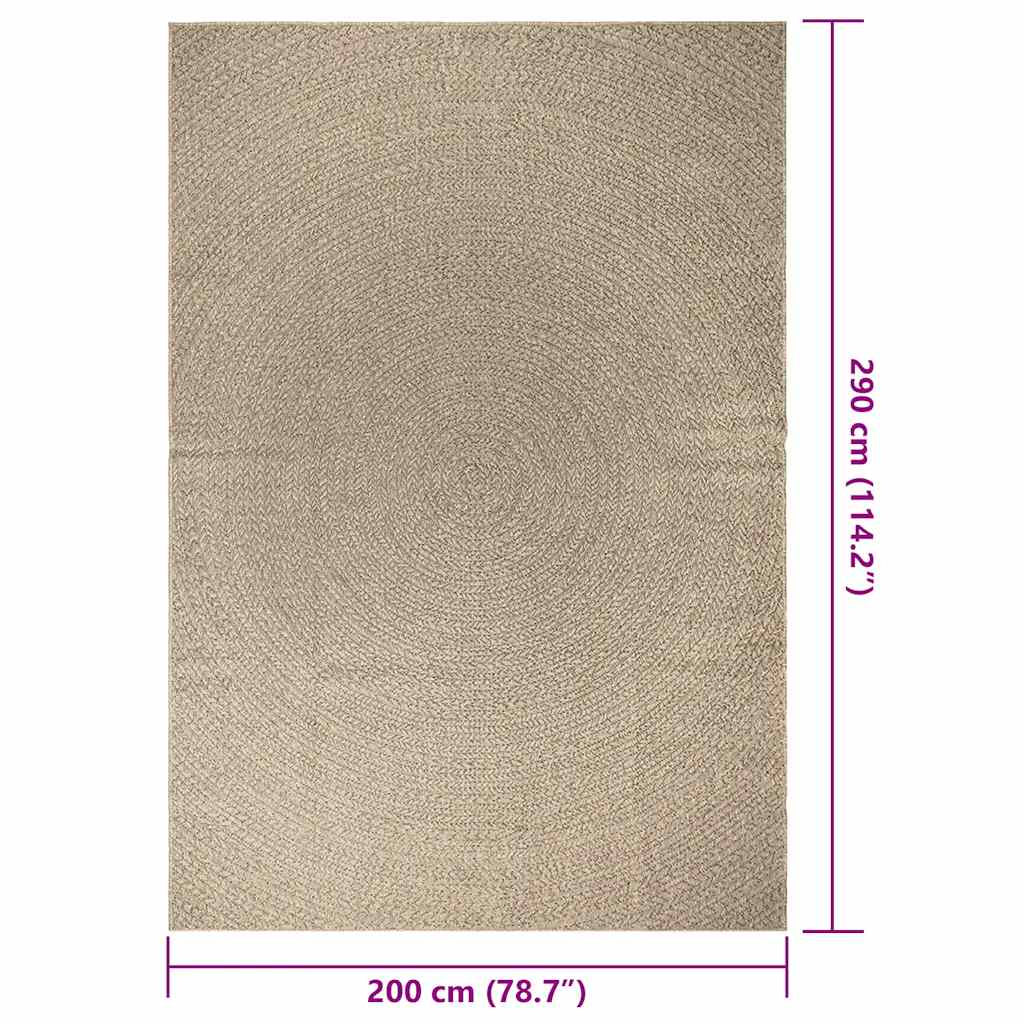 Vidaxl Alfombra Zizur Aspecto Yute Interior/exterior Beige 200x290 Cm_2