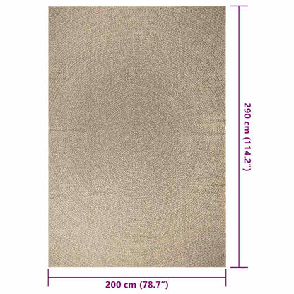 Vidaxl Alfombra Zizur Aspecto Yute Interior/exterior Beige 200x290 Cm_2