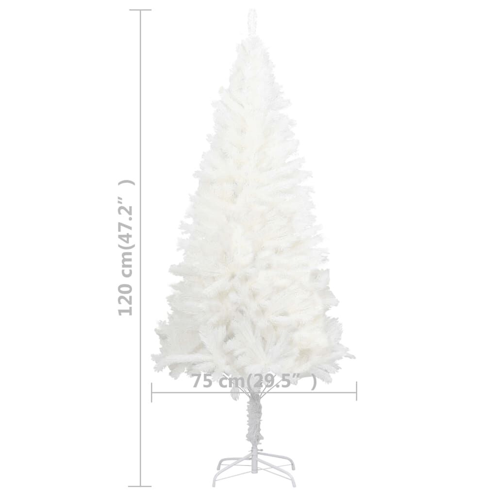 Vidaxl Árbol Artificial De Navidad Con Hojas Realistas Blanco 120 Cm_4