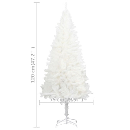 Vidaxl Árbol Artificial De Navidad Con Hojas Realistas Blanco 120 Cm_4