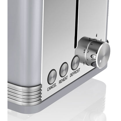 Swan Retro Set Desayuno Hervidor De Agua 1,8 L Inalámbrico, Tostadora 2 Rebanadas Anchas, Vintage, Stp7050grneu, Gris_5