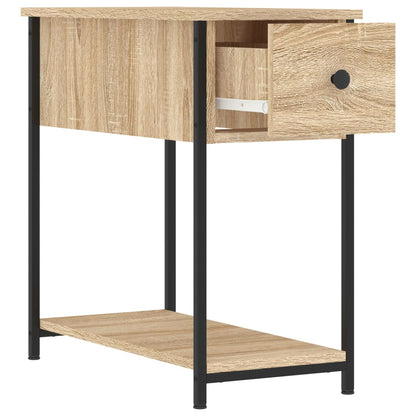 Mesita De Noche Madera De Ingeniería Roble Sonoma 30x60x60 Cm_4