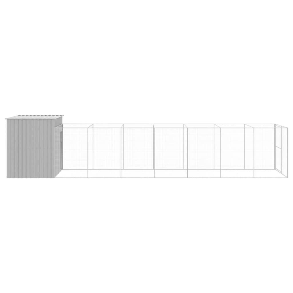 Vidaxl Caseta Perros Corral Acero Galvanizado Gris Claro 214x865x181cm_3