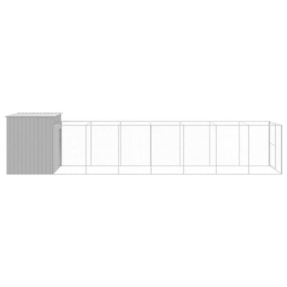 Vidaxl Caseta Perros Corral Acero Galvanizado Gris Claro 214x865x181cm_3