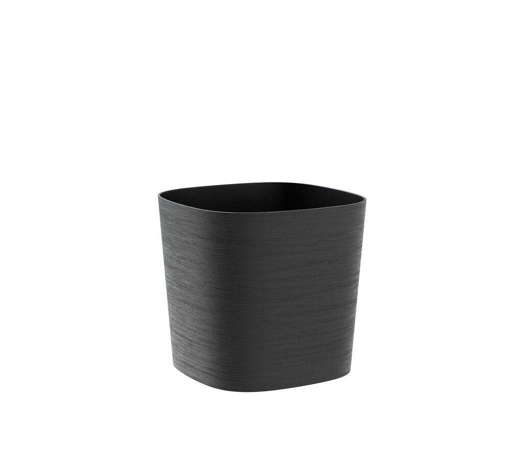 Teraplast Macetero De Plástico Reciclado Cuadrado Capri Negro 24cm_0