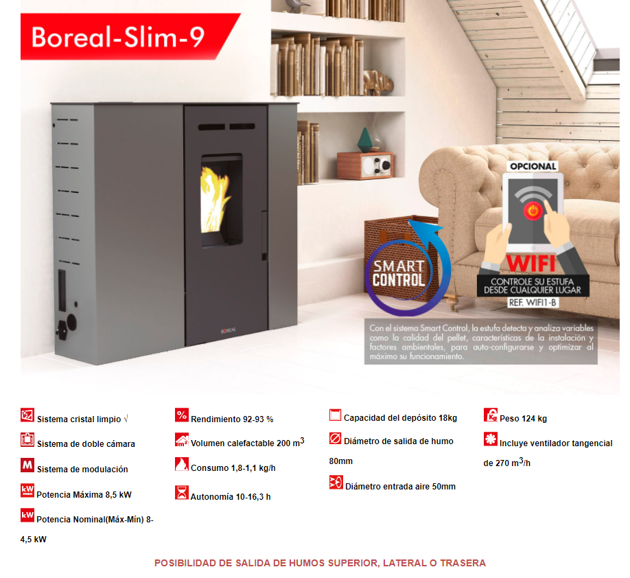 Bricosol Estufa De Pellet Extraplana Boreal 9 Kw Negro_1