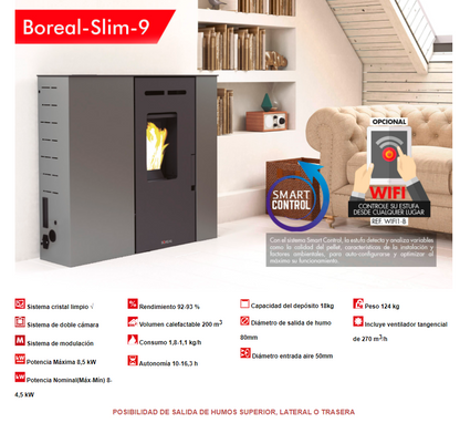 Bricosol Estufa De Pellet Extraplana Boreal 9 Kw Negro_1