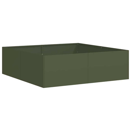 Jardinera Acero Verde Oliva 100x100x30 Cm_0