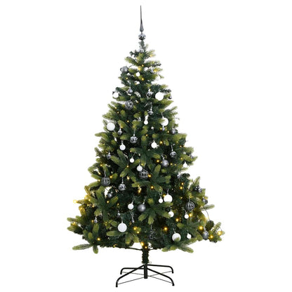 Vidaxl Árbol De Navidad Artificial Con Bisagras 150 Led Y Bolas 150 Cm_0